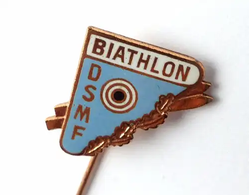 #e8063 DDR Ehrennadel Biathlon DSMF bronzefarben