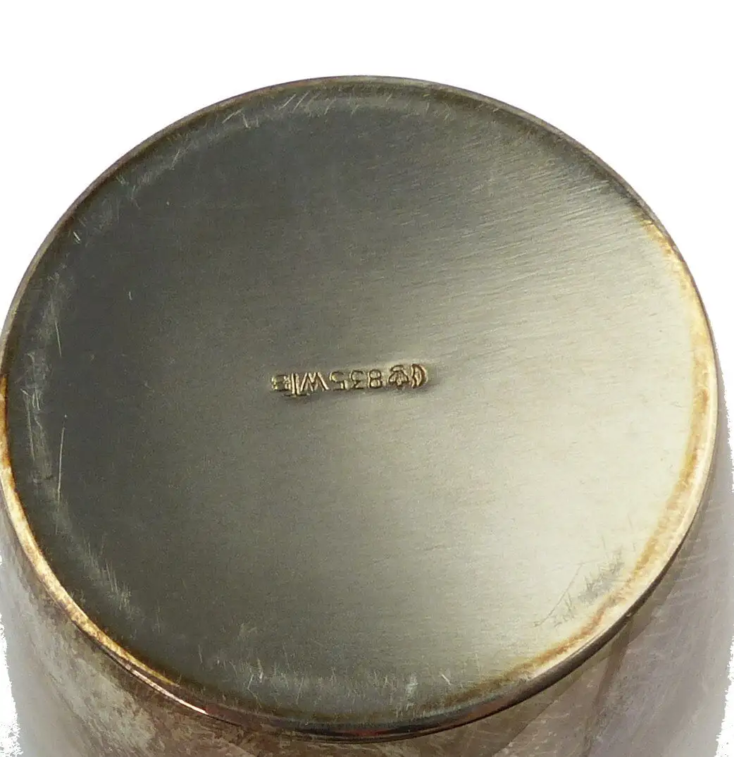 #e7051 Großer WTB 835 Silber Becher 24.8.1969 mit Gravur 3