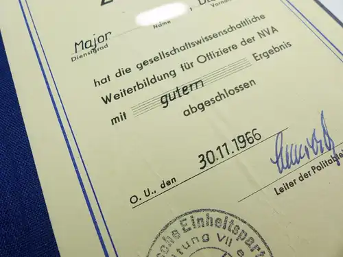 #e6932 Bezirksparteischule der SED Weiterbildung für Offiziere der NVA 1966