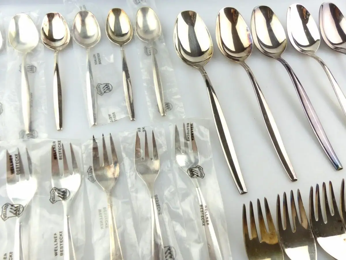 #e5198 40 teiliges Wellner Besteck in 90er Silberauflage 2