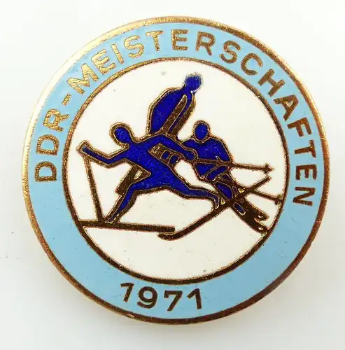 #e5638 Abzeichen DDR Meisterschaften 1971 Wintersport bronzefarben