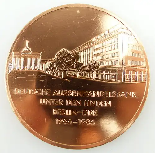 Medaille:Deutsche Aussenhandelsbank unter den Linden Berlin-DDR 1966-1986 e1239