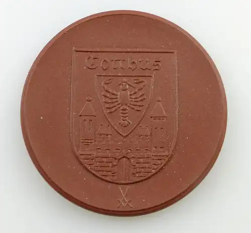 e11749 Meissen Medaille Böttger Steinzeug Cottbus 20 Jahrestag der DDR