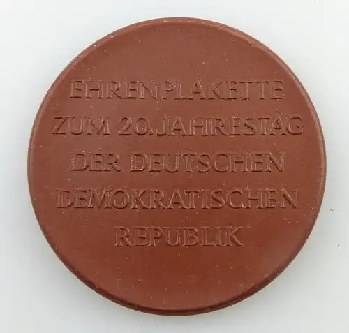 e11749 Meissen Medaille Böttger Steinzeug Cottbus 20 Jahrestag der DDR