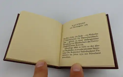 Minibuch: Etui - Atlas der Erde 1831 VEB Hinstorff Verlag Berlin bu0444