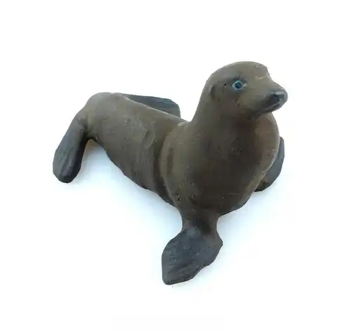 e9375 Antikspielzeug Tier Masse Figur Lineol wohl 50er Jahre Seerobbe Robbe