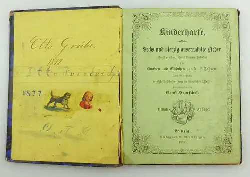 e11813 Kinderharfe 46 Lieder für Knaben und Mädchen 5 bis 8 Jahre 1875