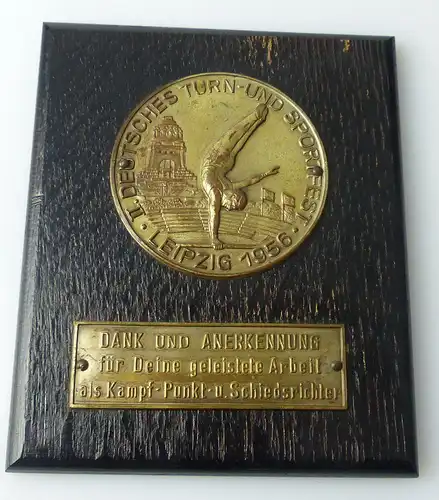 Medaille : II. Deutsches Turn und Sportfest Leipzig 1956 Dank u Annerkennung/330