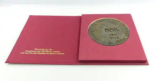 #e4127 Signierte Bronze Plakette 30 siegreiche Jahre DDR 1949 - 1979 SED Treptow