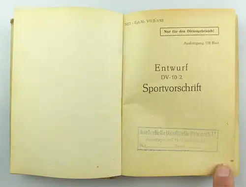 #e5911 Buch: Entwurf DV-10/2 Sportvorschrift für den Dienstgebrauch KVP 1953