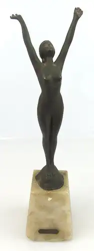alte Jugendstil Bronze zum Andenken weiblicher Akt unsigniert (so091)