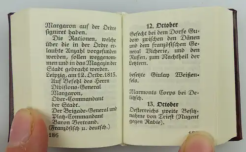 seltenes Minibuch im Etui mit Heft: 175 Jahre Völkerschlacht bei Leipzig