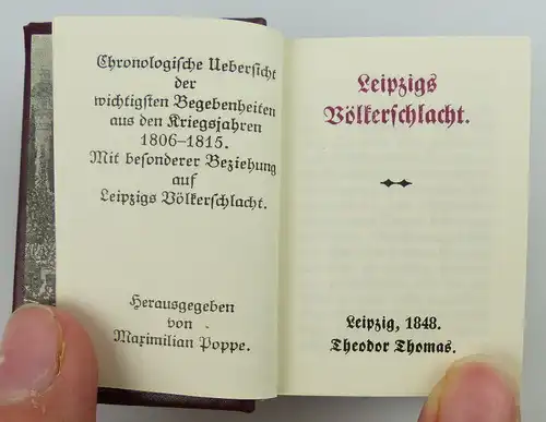 seltenes Minibuch im Etui mit Heft: 175 Jahre Völkerschlacht bei Leipzig