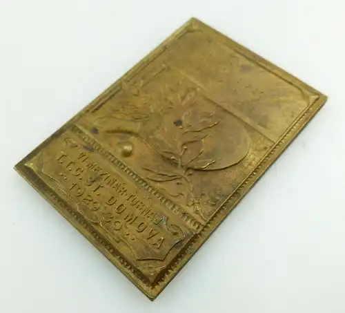 e11927 Original alte Bronze Medaille 1929 bis 30 Tschechoslowakei wohl Tennis