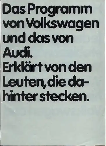 Katalog: Programm von Volkswagen & Audi V.A.G.