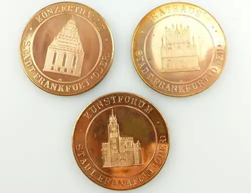 e12045 Ehrengeschenk 3 Medaillen überreicht durch Rat der Stadt Frankfurt Oder