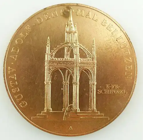 e12041 Alte Medaille Gustav Adolf König von Schweden Denkmal bei Lützen Bronze