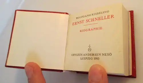 Minibuch: Ernst Schneller Biographie Wolfgang Kiessling bu0192