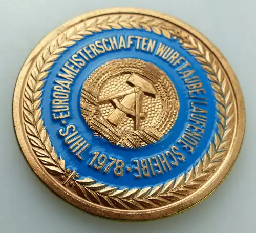 Medaille: Europameisterschaften Wurftaube Laufende Scheibe 1978 Bronze GST028
