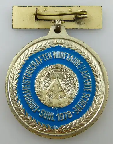 Medaille: Europameisterschaften Wurftaube Laufende Scheibe 1978 Silber GST027