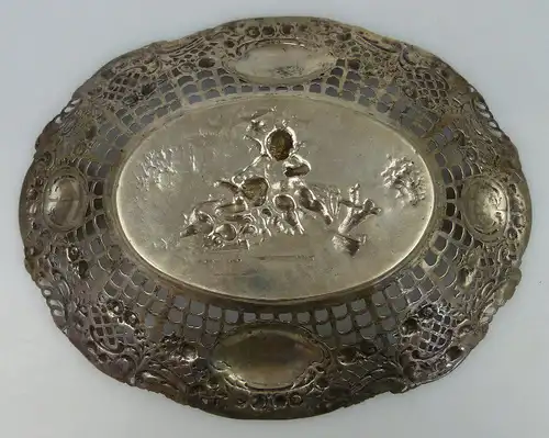 dekorative Schale in 800 (Ag) Silber mit abgebildeten Engeln, norb766