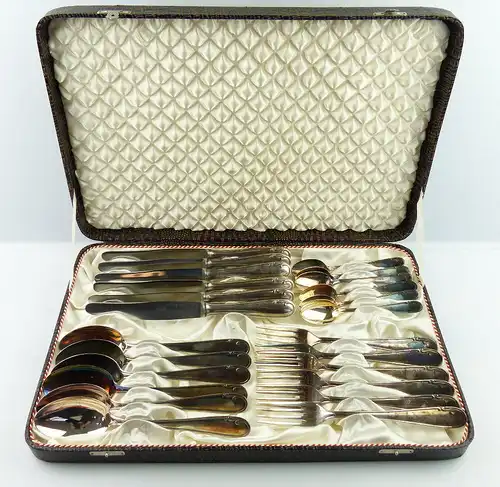 48 teiliges Smalcalda Besteck in 90/45er Silberauflage mit 2 Koffern e695