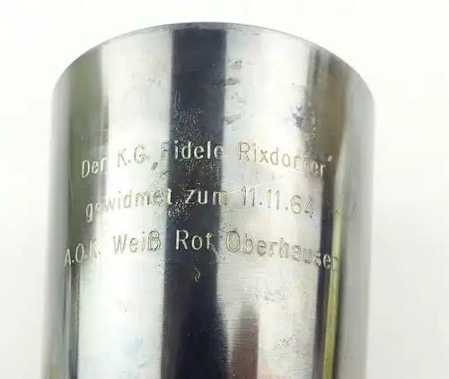 e9570 Versilberter WMF Becher KG Fidele Rixdorfer gewidmet 1964 AOK Oberhausen