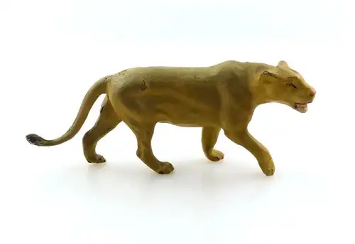 e9371 Antikspielzeug Tier Masse Figur wohl Lineol 50er Jahre Löwin