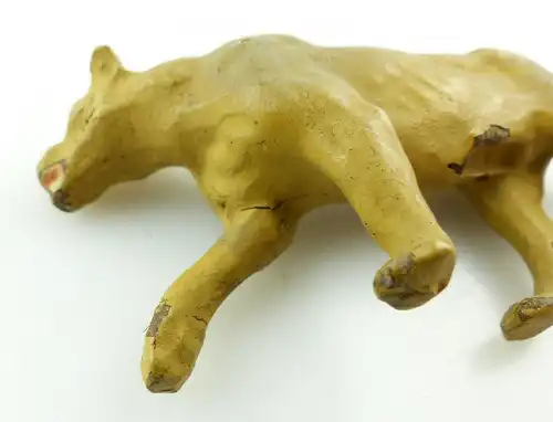 e9371 Antikspielzeug Tier Masse Figur wohl Lineol 50er Jahre Löwin