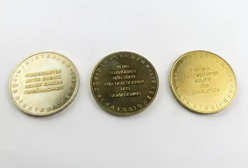 #e8876 DDR 3 original alte Medaillen Stöbe, Schmenkel, Harnack, MfS silberfarben