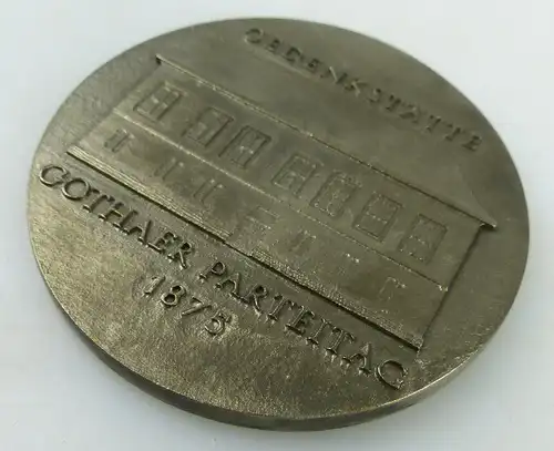 seltene Medaille: Gedenkstätte Gothaer Parteitag 1875, silberfarben, Orden1523