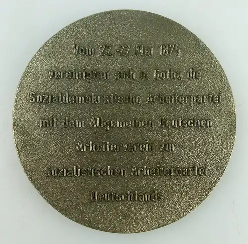 seltene Medaille: Gedenkstätte Gothaer Parteitag 1875, silberfarben, Orden1523