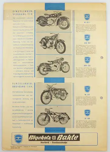 e11828 Original alter Prospekt Motorrad Parade 1954 Adler