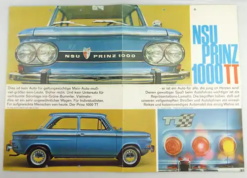 e11820 Original alter Automobil Prospekt NSU Prinz 1000 TT