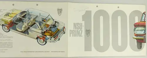 e11819 Original alter Automobil Prospekt NSU Prinz 1000