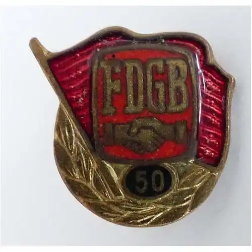 Abzeichen FDGB Auszeichnung für langjährige Mitgliedschaft 50 Jahre