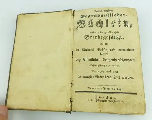 Buch Begräbnislieder Büchlein darinnen die gewöhnlichen Sterbegesänge bu0667