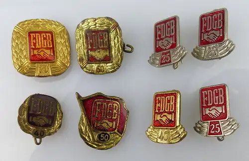 8 verschiedene Abzeichen FDGB Orden1982