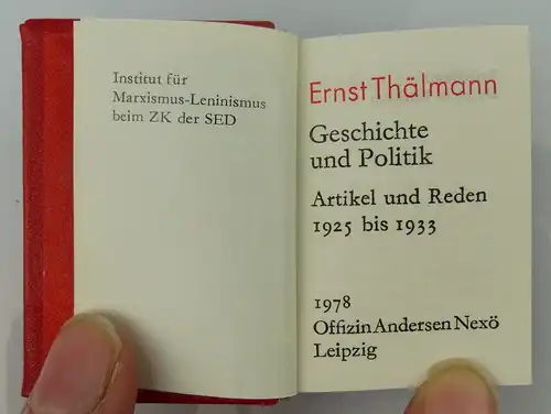 Minibuch: Ernst Thälmann, Geschichte und Politik 1978 Offizin Andersen, Buch1641