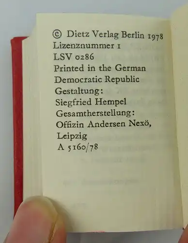 Minibuch: Ernst Thälmann, Geschichte und Politik 1978 Offizin Andersen, Buch1641