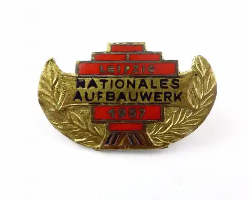 #e7926 Abzeichen Nationales Aufbauwerk 1957 Leipzig DDR vgl. Nr. 1458/57d selten