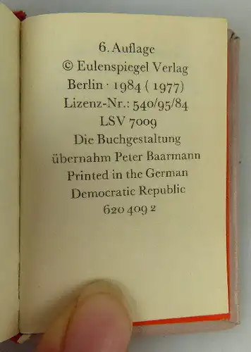 Minibuch: Verflucht und zugenäht, Eulenspiegel Verlag Berlin 1984, Buch1480