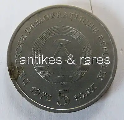 Medaille: 5 Mark 1972 DDR, Meißen