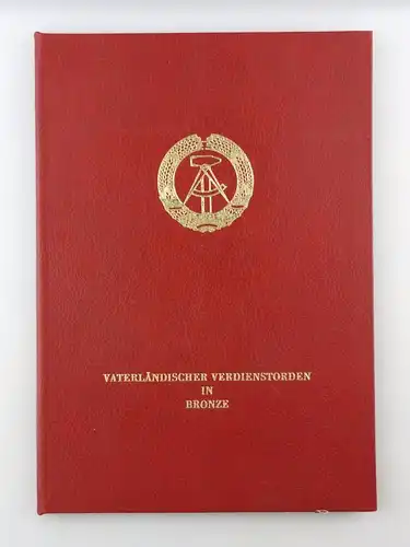 #e6659 VVO Urkunde Vaterländischer Verdienstorden in Bronze mit Mappe von 1977