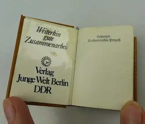 Minibuch: Leipziger Hochverraths - Prozess Verlag Junge Welt Berlin DDR bu0645
