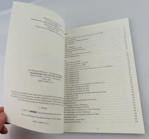 Buch: Auszeichnungen und Abzeichen der SED Feder 2001 1. Auflage, so328