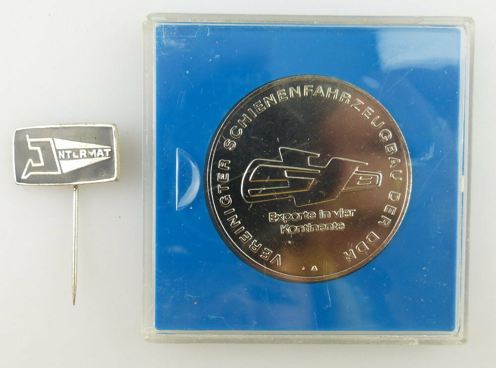 so317 Medaille Vereinigter Schienenfahrzeugbau der DDR Anstecknadel Intermat 