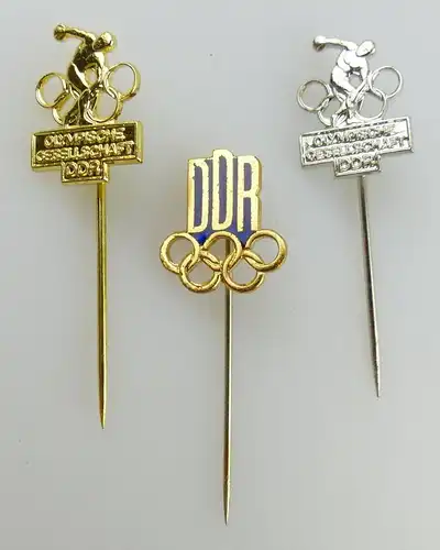 3 Abzeichen: Olympische Gesellschaft Förderabzeichen, Ehrennadel Gold, Si, so315