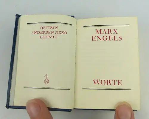 Minibuch: Marx Engels Worte mit Vollgoldschnitt !! Offizin Andersen Nexö bu0710