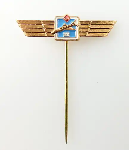 #e2030 Anstecknadel Abzeichen Flugzeugführer Stufe II Miniatur DDR bronzefarben